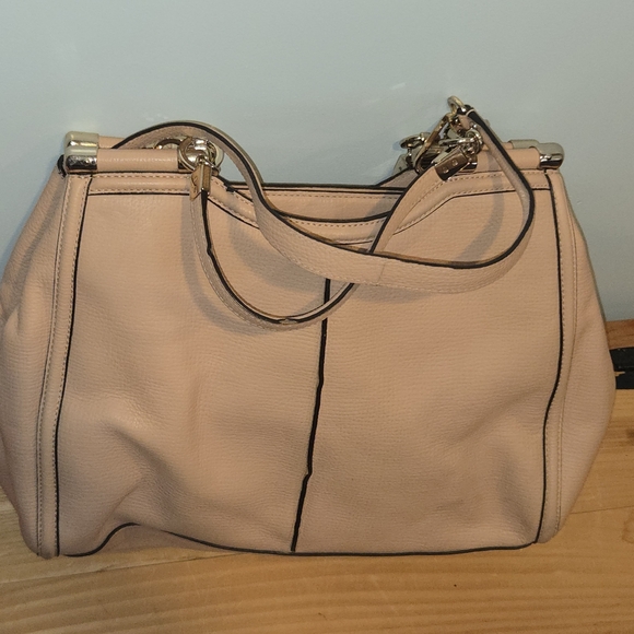 COACH Madison Caroline Peach/Nude Satchel Textured Leather Handbag Rare Retired - Picture 9 of 14